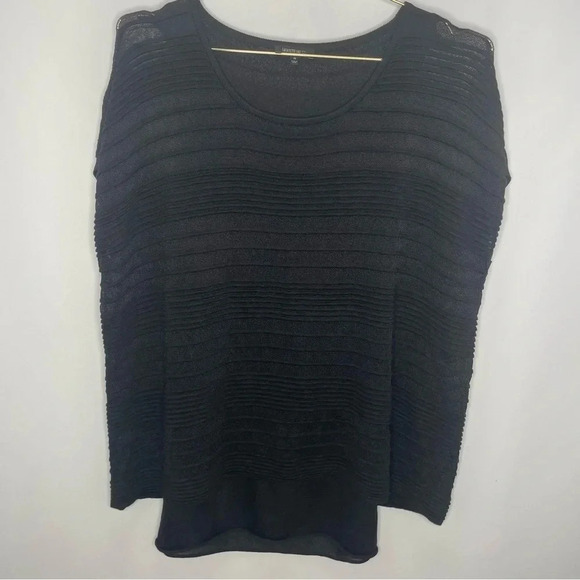 Lafayatte 148 Linen Blend Mara Textured Blouse with Tank Black - Picture 2 of 9